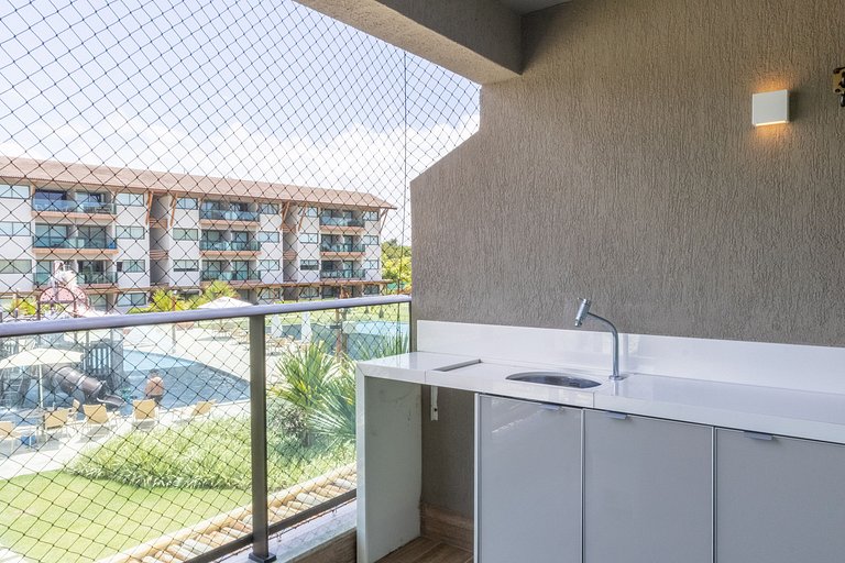 Lindo e confortável apartamento no La Fleur Polinésia Muro A