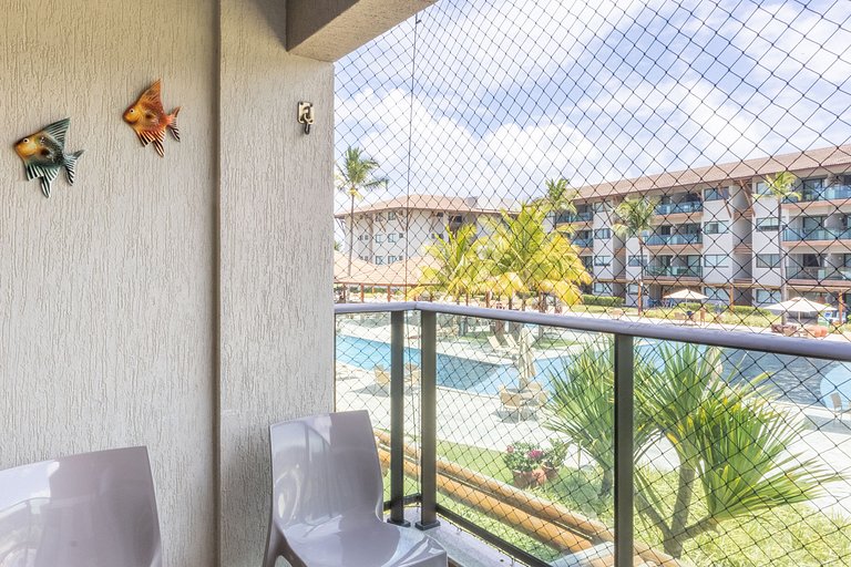 Lindo e confortável apartamento no La Fleur Polinésia Muro A
