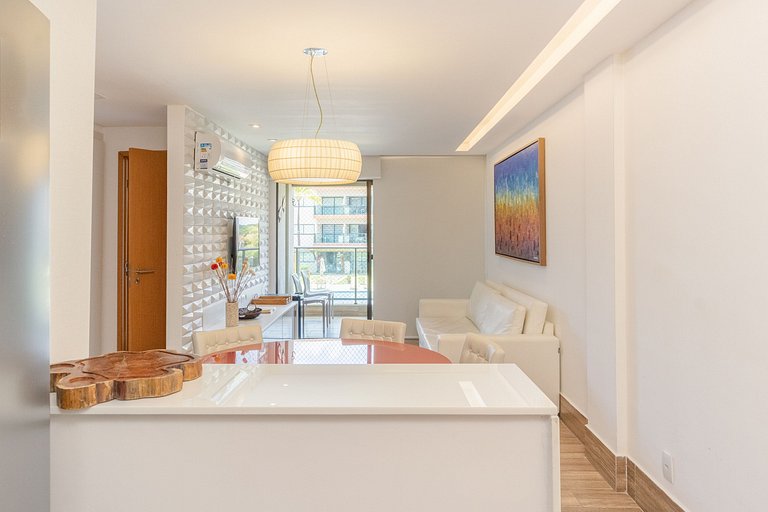 Lindo e confortável apartamento no La Fleur Polinésia Muro A