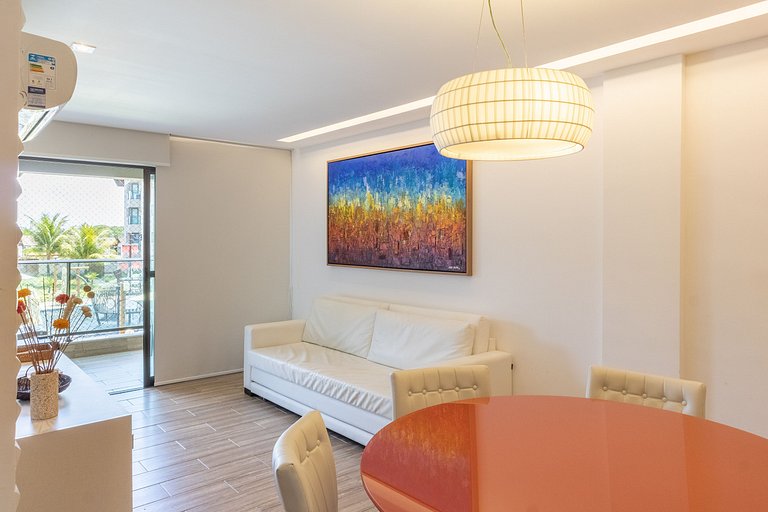 Lindo e confortável apartamento no La Fleur Polinésia Muro A