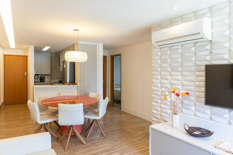 Lindo e confortável apartamento no La Fleur Polinésia Muro A