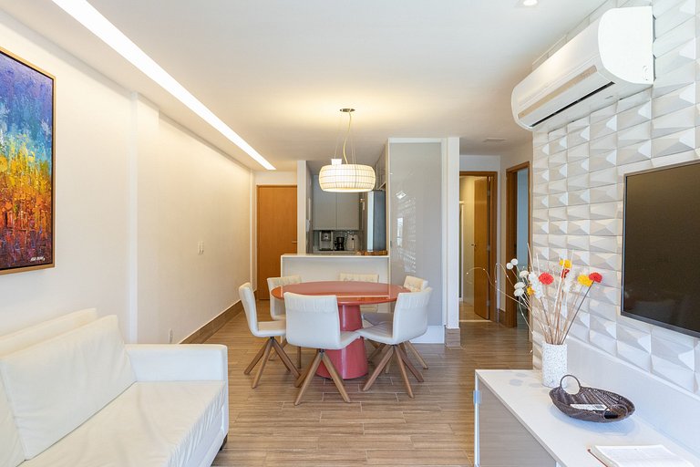 Lindo e confortável apartamento no La Fleur Polinésia Muro A