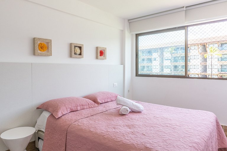 Lindo e confortável apartamento no La Fleur Polinésia Muro A