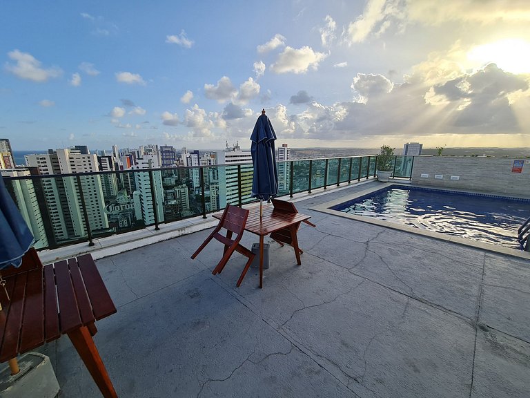 Confortável Flat em Boa Viagem com vista