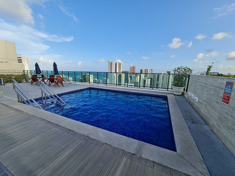 Confortável Flat em Boa Viagem com vista