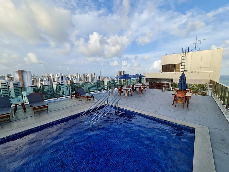 Confortável Flat em Boa Viagem com vista